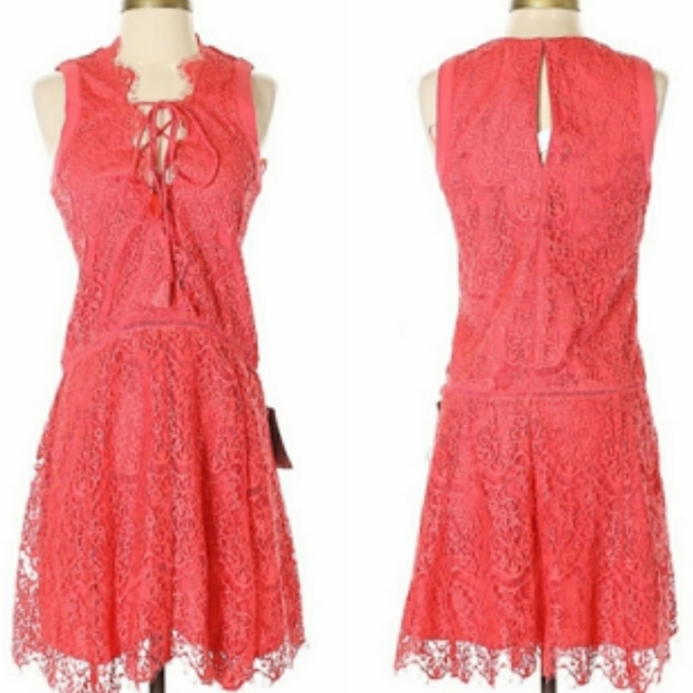 Adelyn Rae lovely small womens coral lace dress